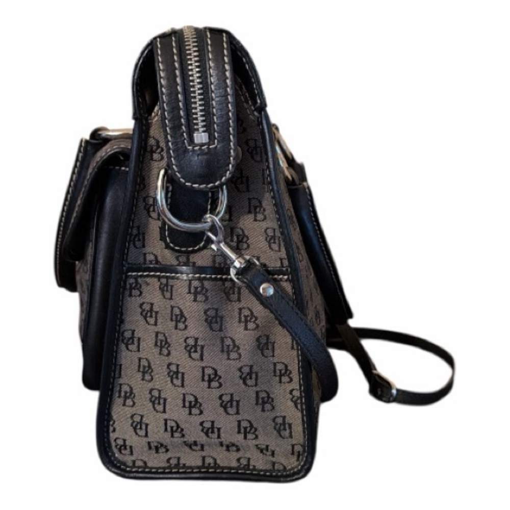 Dooney & Bourke Signature Monogram Double Pocket Satchel/Tote - Picture 3 of 9